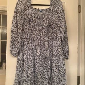 Blue floral old navy peasant dress NWT